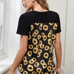 Black Sunflower Pocket & Back Shirt